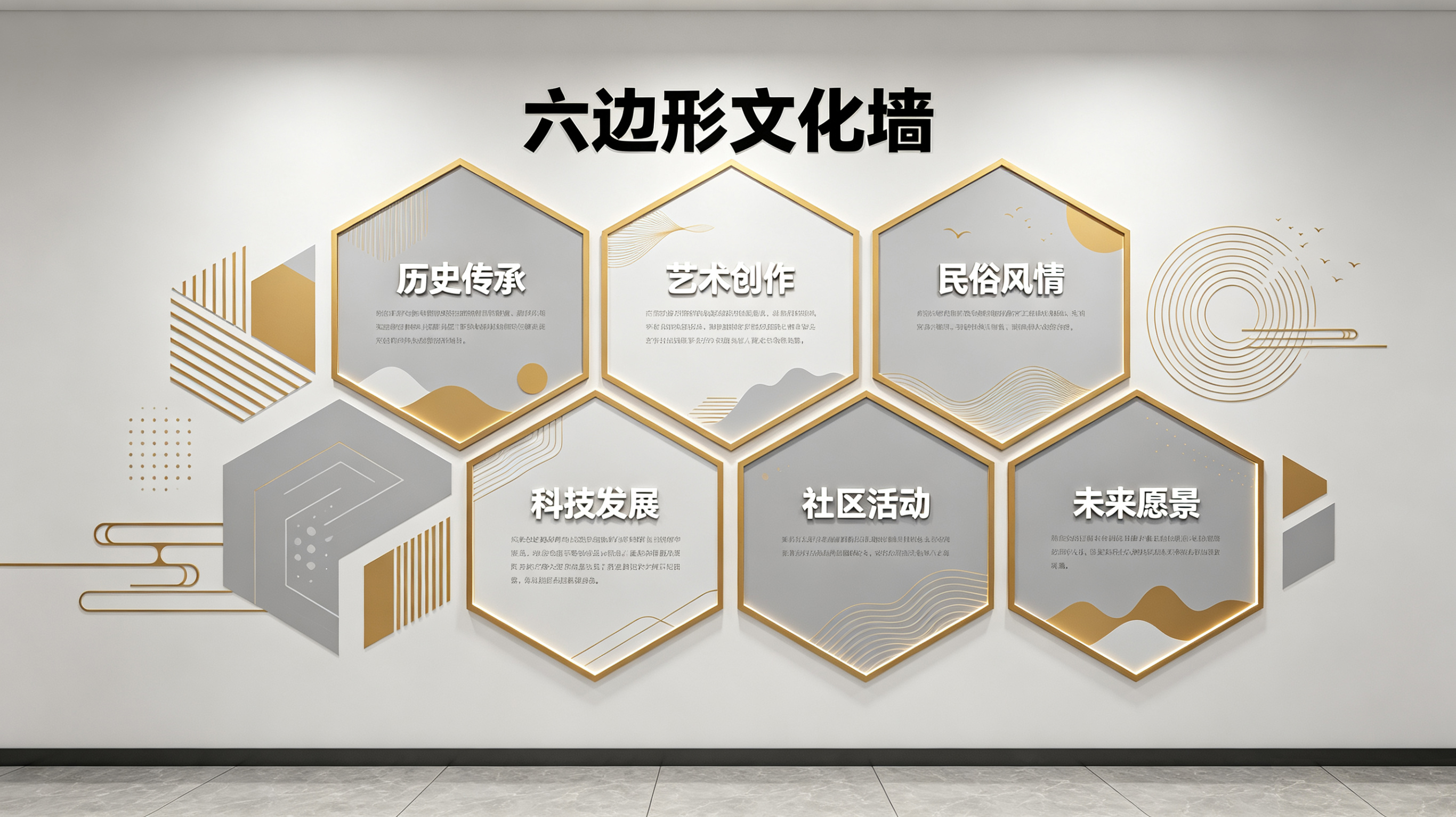 浦城县企业文化墙 | 六边形信息美学